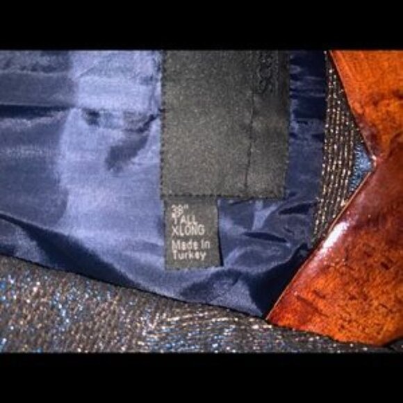 ASOS DESIGN BLACK GLITTER VELVET BLAZER SIZE 38L - Picture 5 of 7